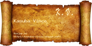 Kasuba Vince névjegykártya